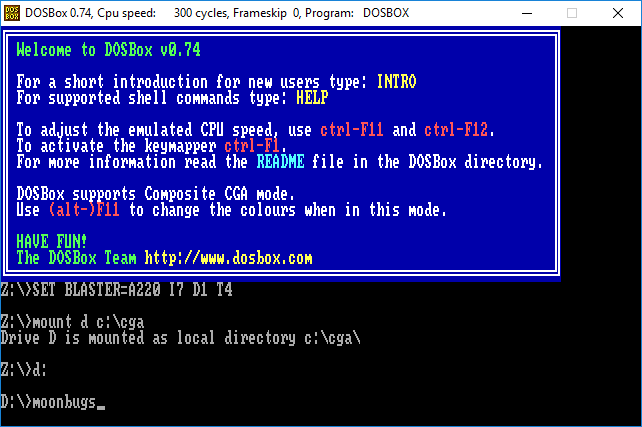 moon bugs windmill software dosbox