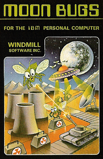 moon bugs windmill software 1983 ad poster intro screen